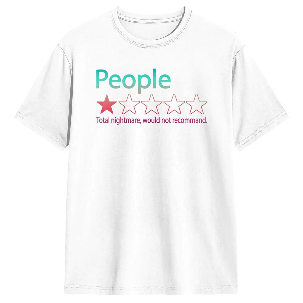 People Would Not Recommend One Star Total Nightmare Pure Cotton T Shirt For Men Summer T Shirts Crew Neck Tees Plus Size Tops