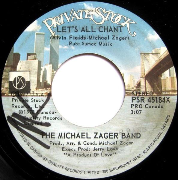 7-дюймовая пластинка MICHAEL ZAGER BAND - Let's All Chant / Love Express PSR45184X Private Stock 1978 Канада Соул/Фанк Б/У