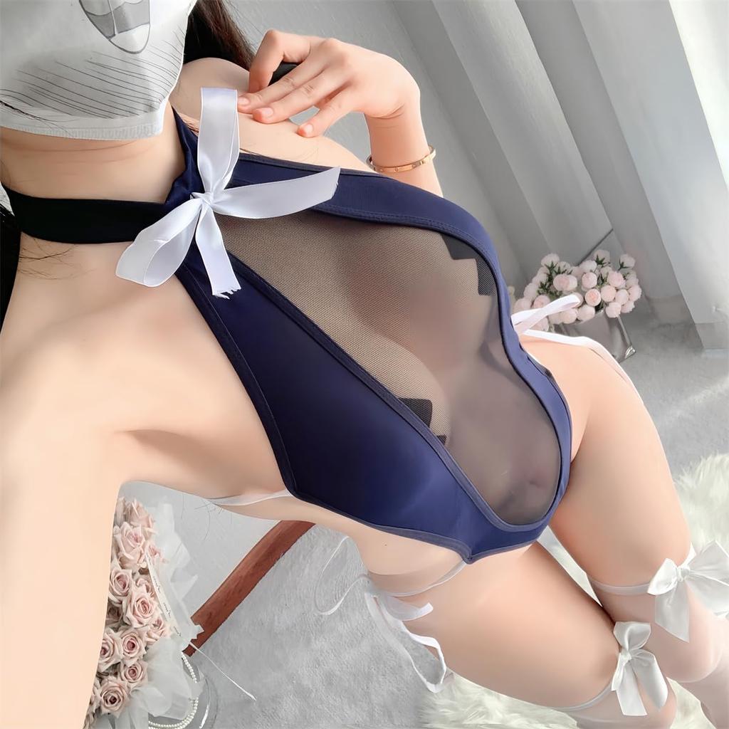 Cosplay Leotard Open Chest Seductive Cute School Swimsuit Open Back Extreme Sexy Lingerie String Underwear Costume Fancy Dress Cosplay Outfit With