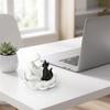 Creative Girl And Cat Statue 3D Printed Lotus Cat Sculpture Collection Desktop Ornaments  Home