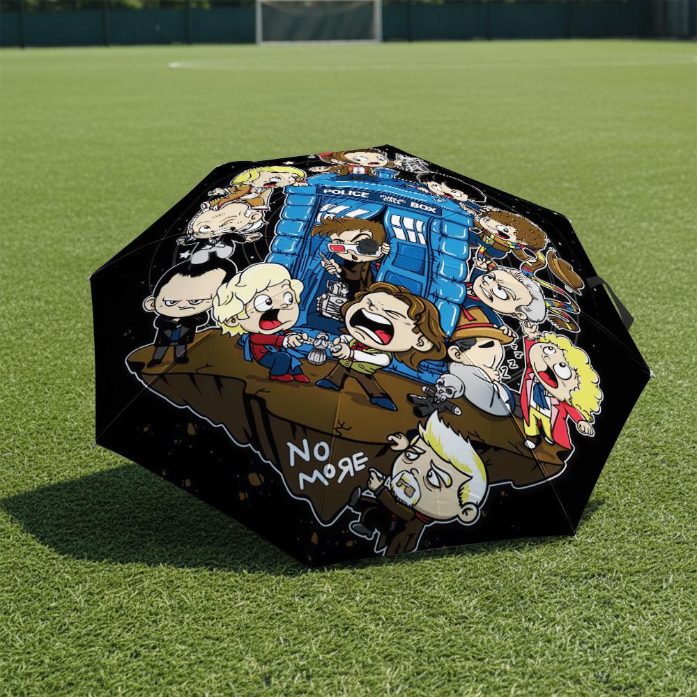 1 шт. Автоматический складной зонт - Узор «Доктор Кто», Портативный и складной дизайн с 8 спицами, Рождественские и Новогодние подарки