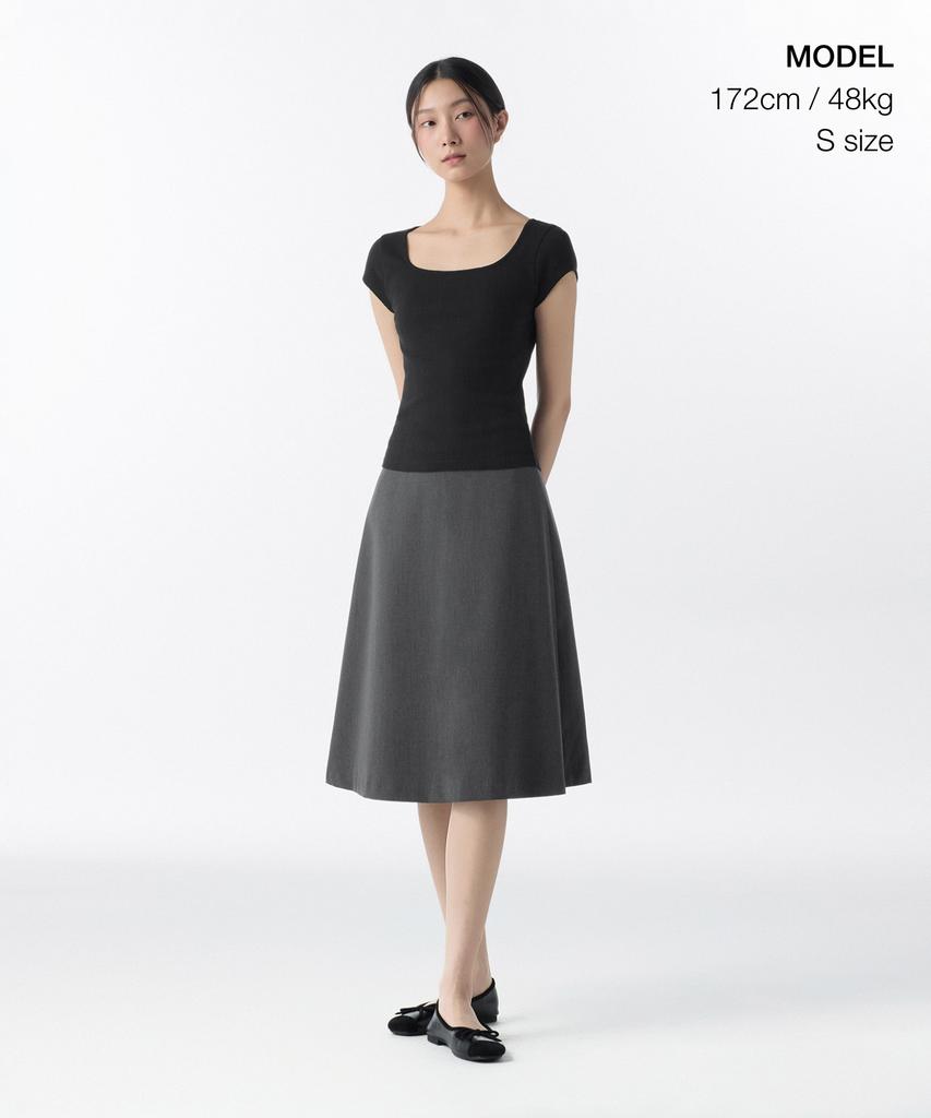 Musinsa Standard Woman Women'S Flare Midi Skirt [Medium Grey]