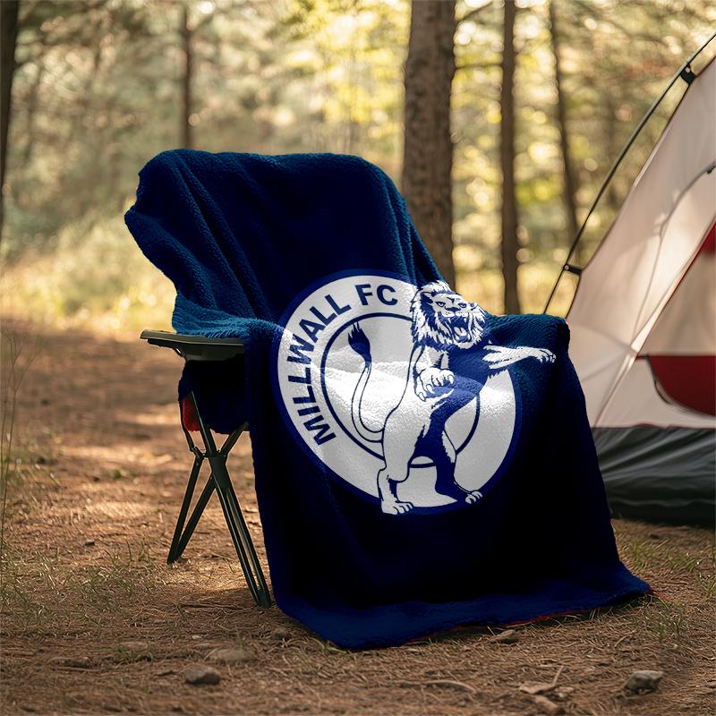 1pc Millwall Football Club Theme Blanket - Digital Print, Polyester, Cozy for All Seasons, Perfect for Outdoor, and Travel