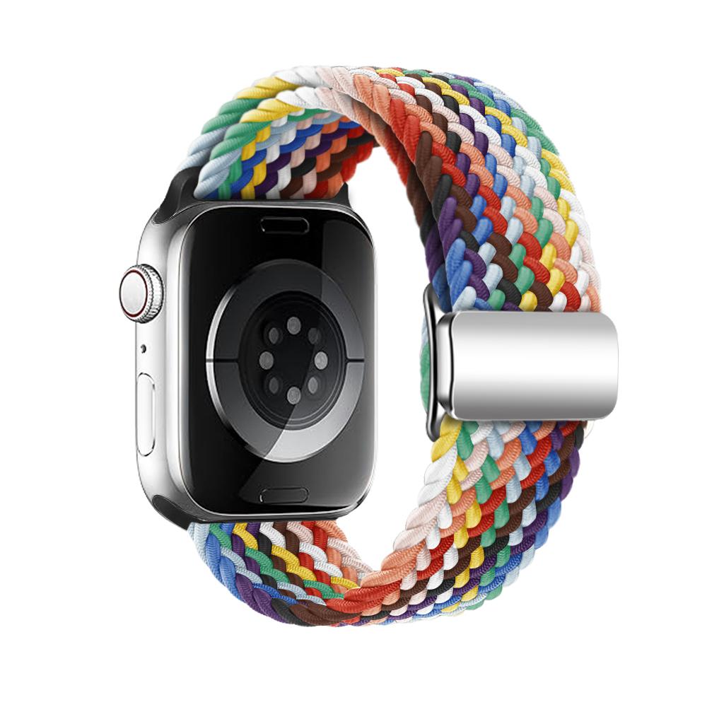 Нейлоновый плетеный магнитный ремешок для Apple Watch, ремешок 44 мм, 40 мм, 45 мм, 49 мм, 41 мм, 38 мм, браслет с магнитной пряжкой iWatch series se 7 3 5 6 8 Ultra