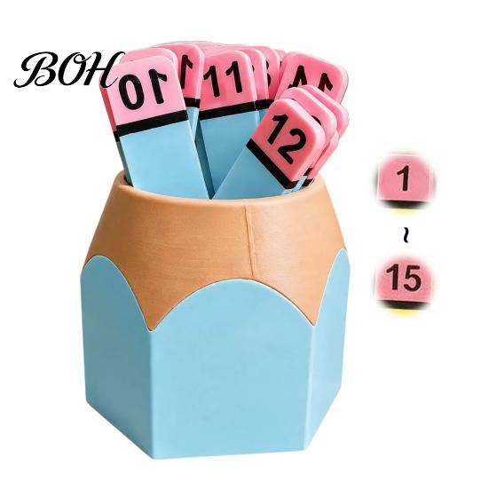 Classroom Teaching Tools Kids Pencil Number Counting Set, Stick & Shape Shaped Storage Bucket Container, Educational Learning for Toddlers Preschool
