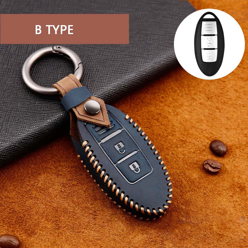 Чехол для автомобильного ключа из натуральной кожи для Nissan SENTRA LIVINA TIIDA MARC KICKS X-TRAIL TEANA J10 J11 T32 Qashqai