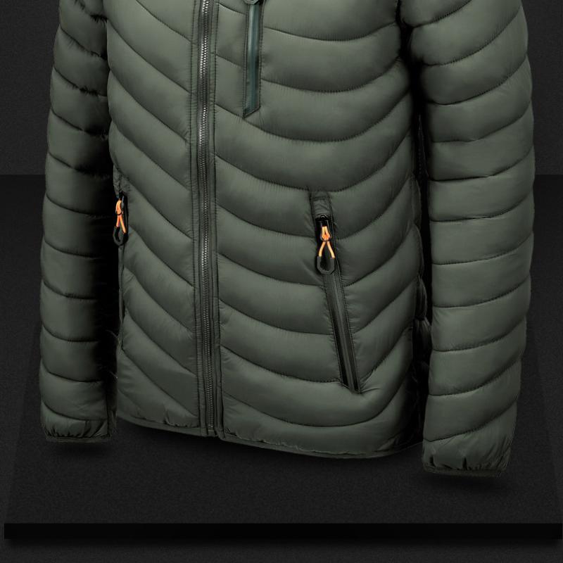 IELGY Легкая съемная кепка, мужская пуховая куртка, нейлоновая стеганая куртка, куртка на молнии, осенне-зимняя стеганая куртка