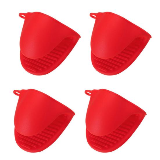 4Pcs Silicone Oven Mitts Heat Resistant Kitchen Mittens Pinch Mitts Anti-Scald Silicone Potholders Non-Slip Cooking Mitts Versatile Mini Oven Mitts