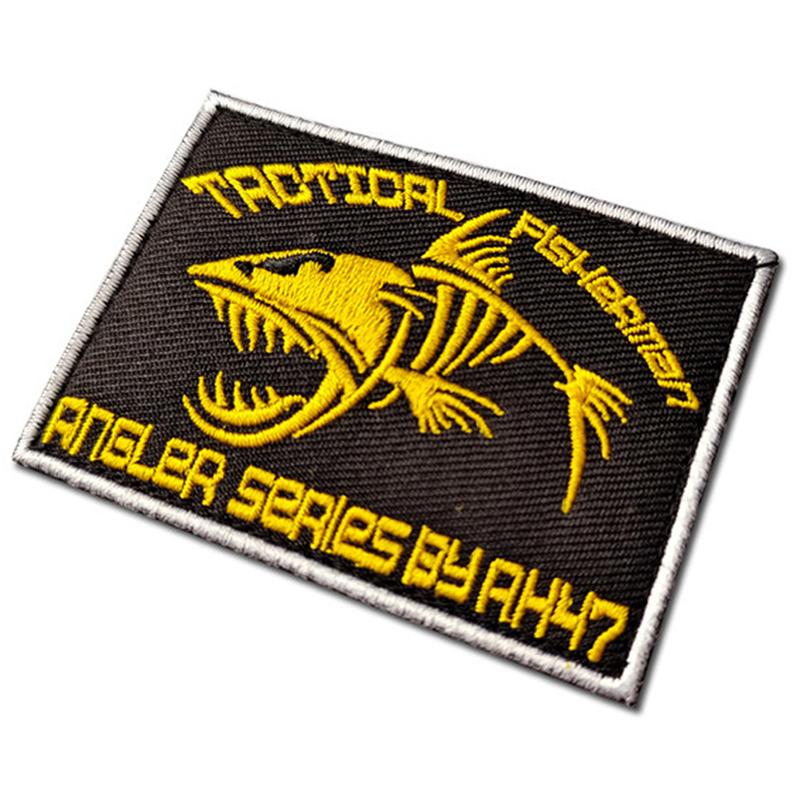Round   Fishing  Military Patches Embroidered Badges