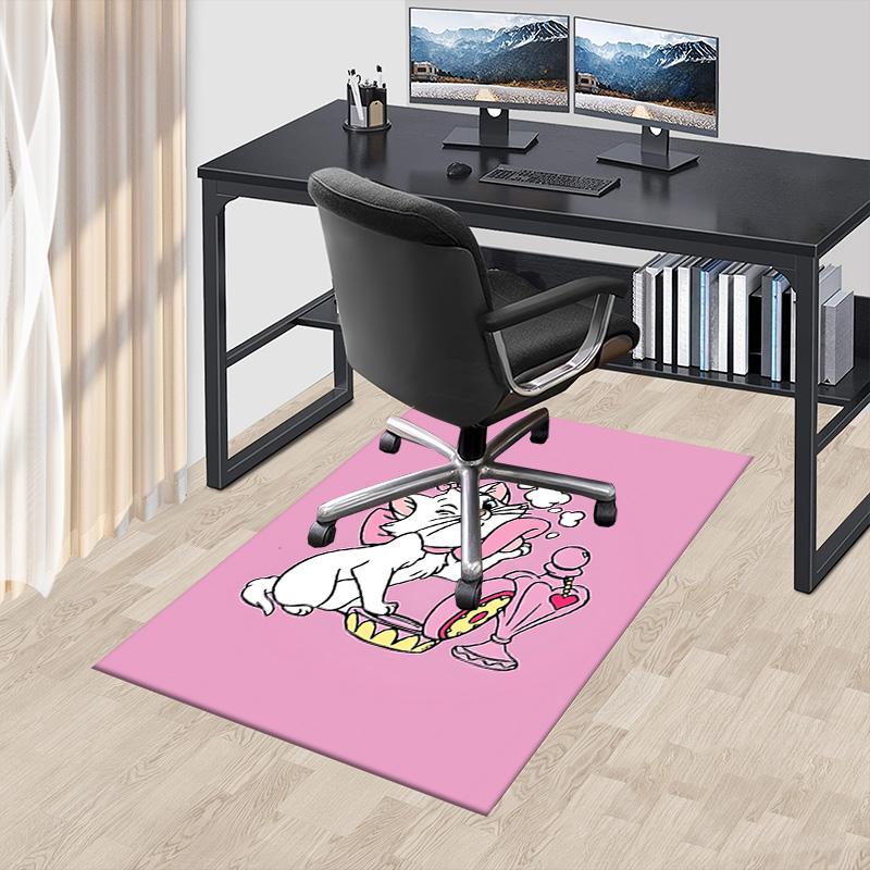 1pc Adorable White Kitten Carpet for Playroom Bedroom Living Room Sofa Home Decor,kids Game Area Rug Non-slip Floor Mat Y728137