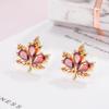 Autumn Red Zircon Maple Leaf Earrings - 2023 New Year Trend