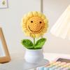 Вязаные шерстяные подсолнухи в горшках, имитация цветов, украшения для рабочего стола, подарок к сезону выпускных, искусственные цветы