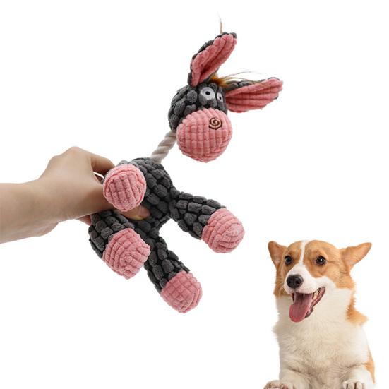 Пищащая плюшевая игрушка для собак Интерактивная мягкая игрушка для собак Мягкая игрушка для собак Мягкий ослик