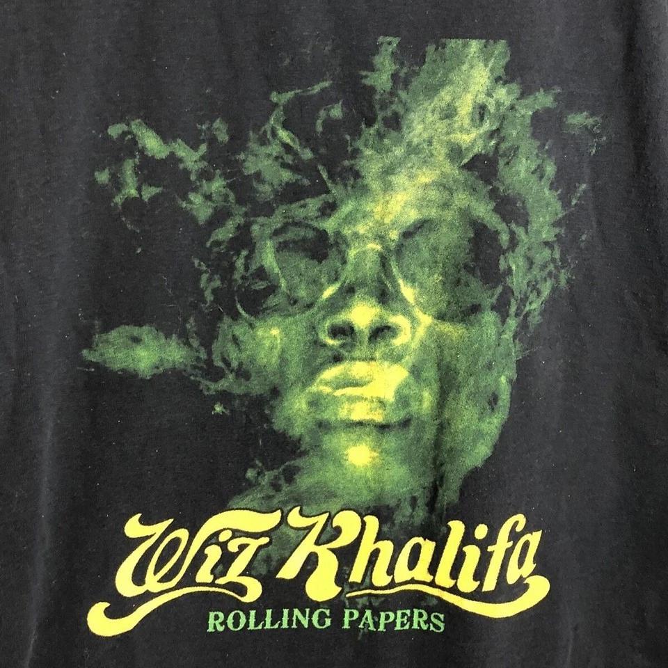 Новая черная футболка Wiz Khalifa с принтом 'Papers', короткий рукав, все размеры