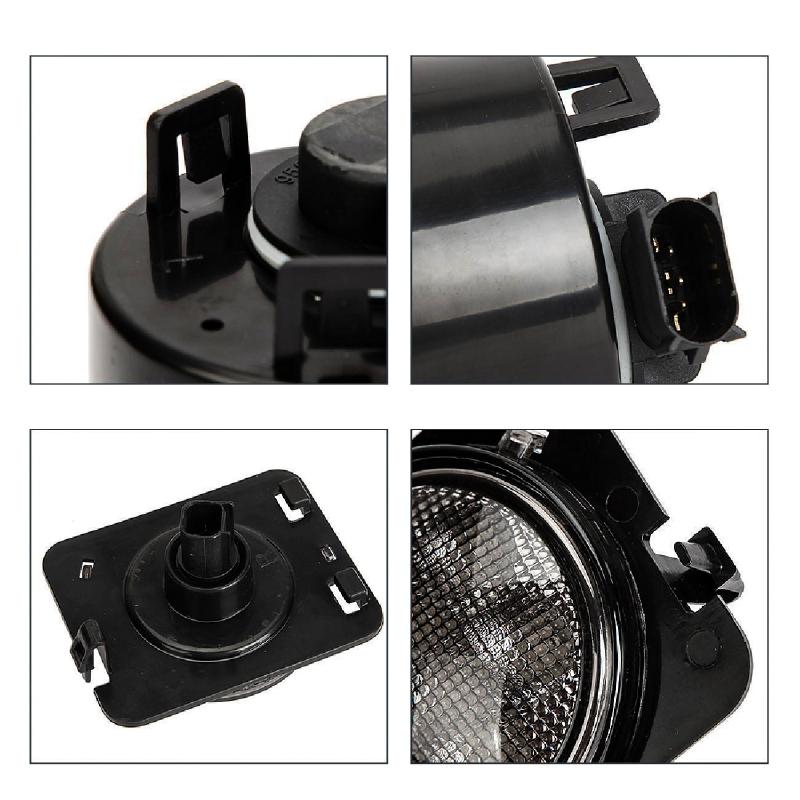 1/2Pair Car Front Bumper LED Fog Light Grille Light Turn Signal Side Marker Light Fender Lamp Kit for Jeep Wrangler JK