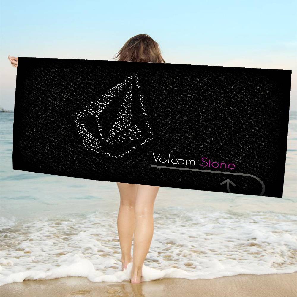 Современное пляжное полотенце Volcom из микрофибры с принтом в форме ромба, для альпинизма, йоги, пляжа, плавания, бега, впитывающее, мягкое полотенце