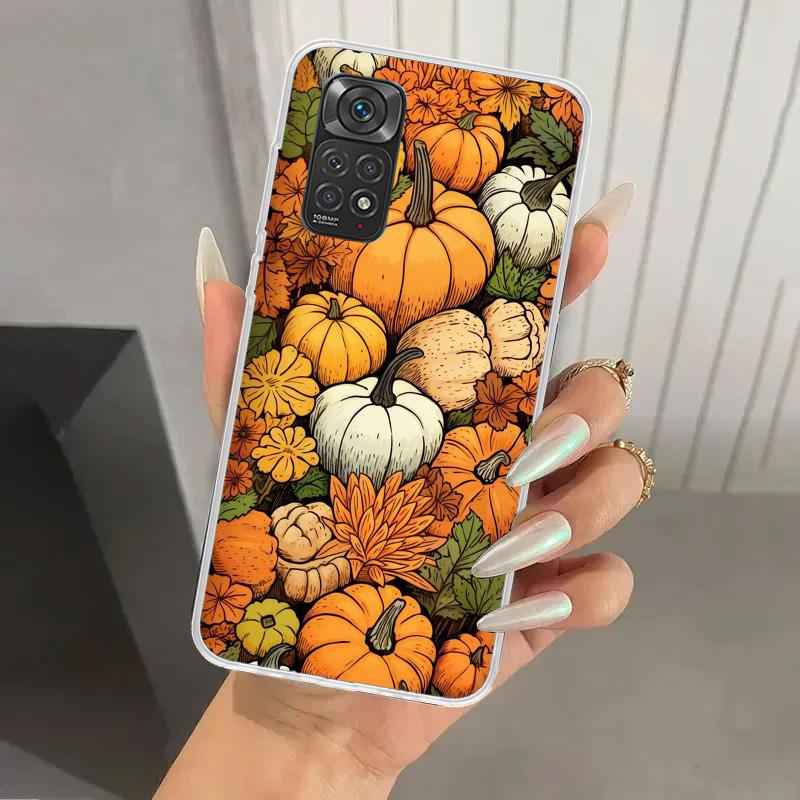 Чехол для телефона «Счастливая осень» с тыквой для Xiaomi Redmi Note 15 14 14S 13 12S 12 Pro 11S 11 Plus 11T 11E 10S Мягкий чехол Funda Принт Защитный