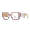 SO&EI Fashion Colorful Square Women Glasses Frame Clear Anti-Blu-Ray Spring Hinge Wide Legs Eyewear Men Optical Polygon Frame