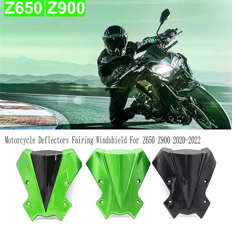 Motorcycle Front Windshield Screen Viser Visor Wind Deflectors Fairing For KAWASAKI Z650 Z900 2020-2022