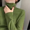 Women's Half Turtle Neck Solid Color Base Shirt for Women In Autumn and Winter Casual T-shirt Long-sleeved Women's Clothing