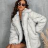 Autumn and Winter New Large Size Fur Jacket Imitation Fur Short Suit Collar Jacket Top Women