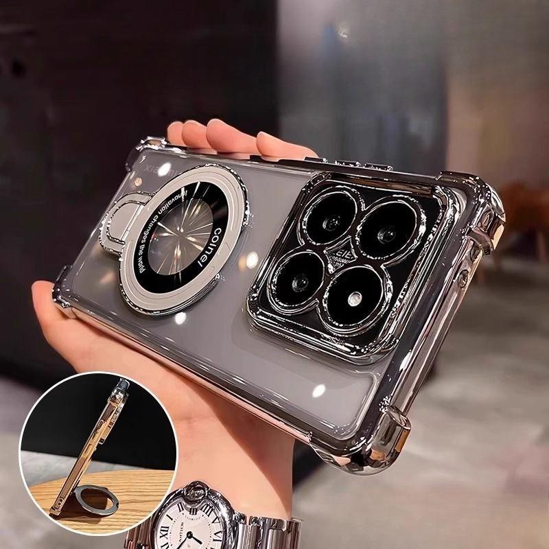 Shockproof Magnetic Bracket Phone Case For Motorola Moto Edge 60 50 Fusion Pro NEO G14 G24 G34 G54 G84 G52 G10 G20 Stand Cover