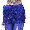 New Belly Dance Layer Sequins Skirt Tassel Chain Belt Wrap Party Club Indian Latin Hula Dancer Dress Performance Hip Waist Scarf