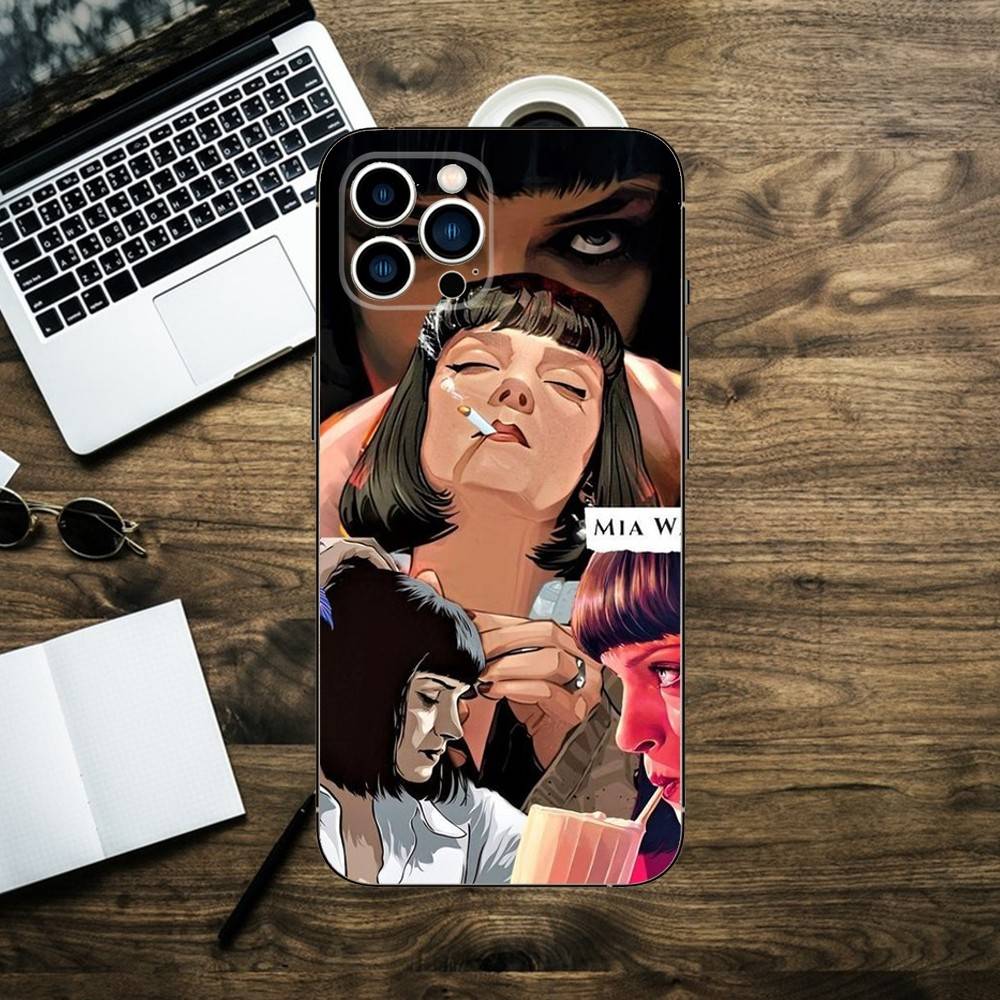 Чехол для телефона с постером фильма «Криминальное чтиво» для iPhone 16,15,14,13,12,11,XS,XR,X,8,7,Pro,Max,Plus,mini Силиконовый Черный Чехол