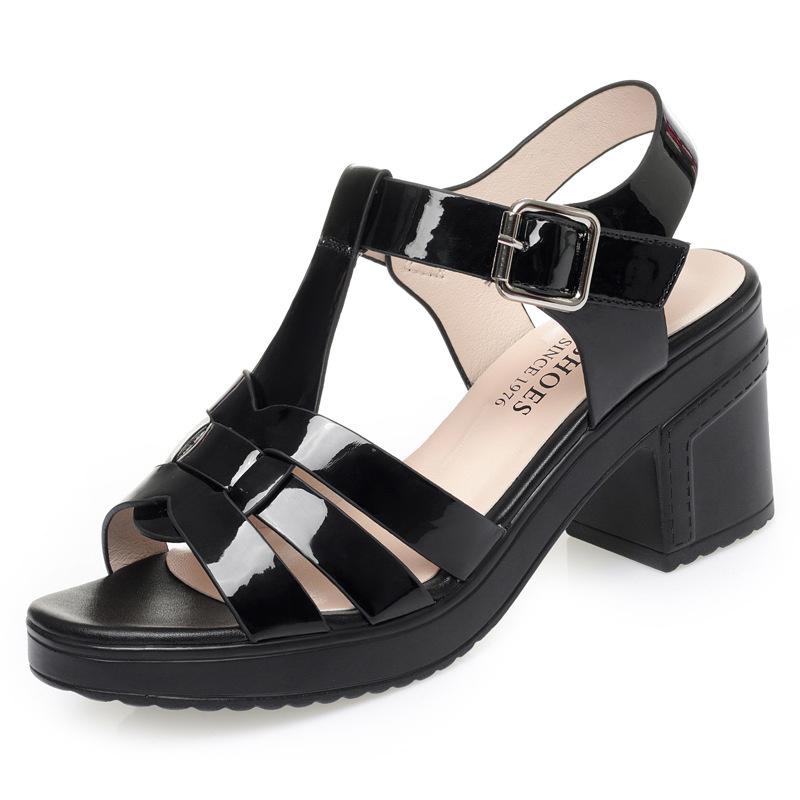 Женские босоножки на платформе с Т-образным ремешком, новые летние туфли, модные ретро-босоножки с открытым носком и каблуком, повседневные офисные сандалии для отдыха на природе