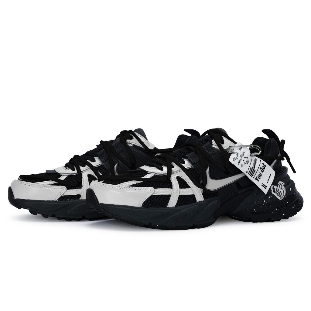 Nike V2K Run Амортизация Устойчивая к истиранию Амортизация, Износостойкие Низкие Беговые Кроссовки Унисекс Черный Серебристый FD0736-001(Team80-S-BOX)
