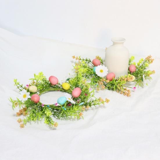 Yousheng 1/2/3/4 шт. пасхальные яйца свечи кольца держатели венки реалистичные яркие цвета искусственные фермерские яйца свечи мини венки