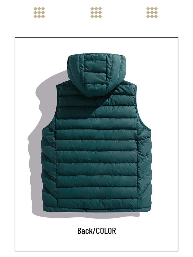 Мужской легкий теплый хлопковый жилет без рукавов - Модный стиль, Осень/Зима 2025