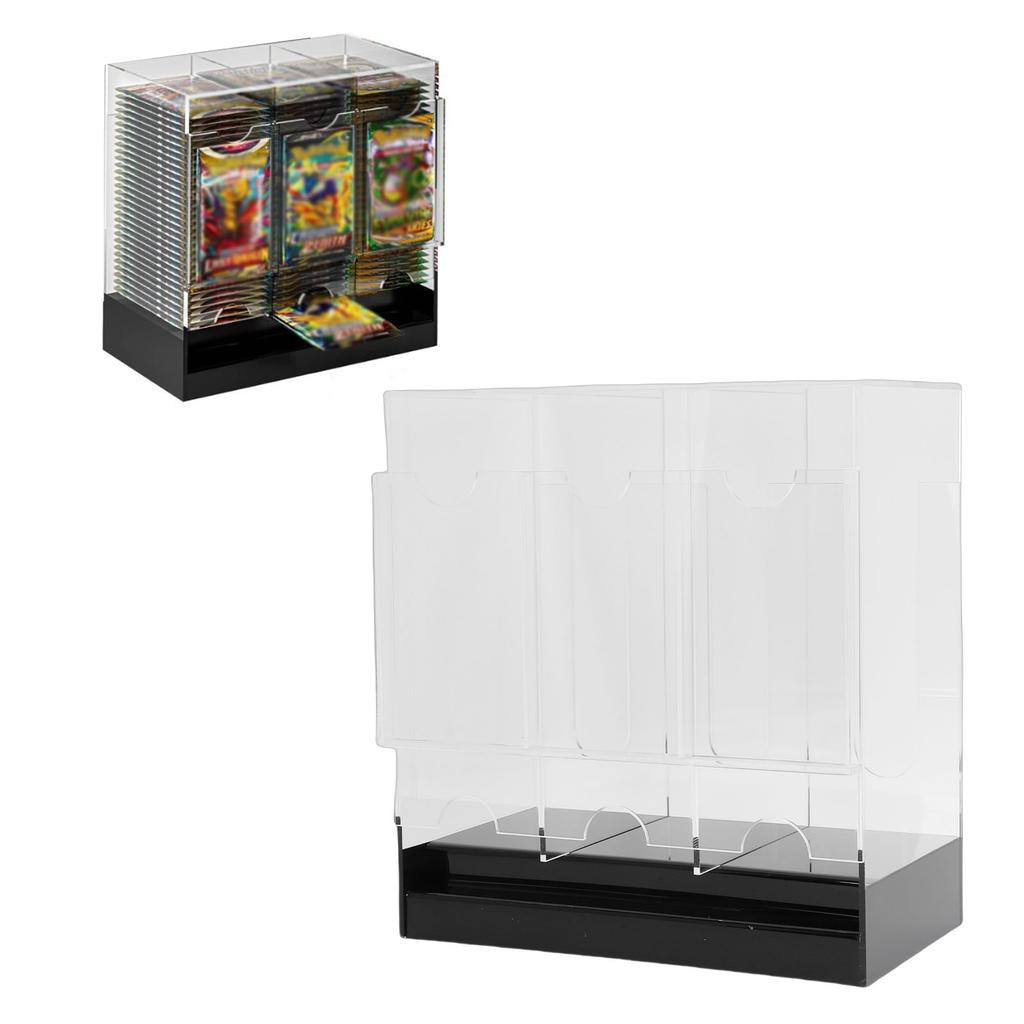 3 Slot Booster Pack Dispenser Acrylic Card Pack Display Holder Organizer With Black Base For Trading Cards Sports Cards