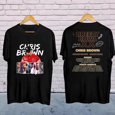 Графическая футболка Chris Brown, 2026 Chris Brown Breezy Bowl XX Тур Футболка S-4XL Высококачественный Люкс Для Мужчин и Женщин Топ