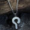 Ожерелье ювелирные изделия в стиле панк Винтаж серебряный цвет вопросительный знак череп кулон украшение на шею ювелирные изделия