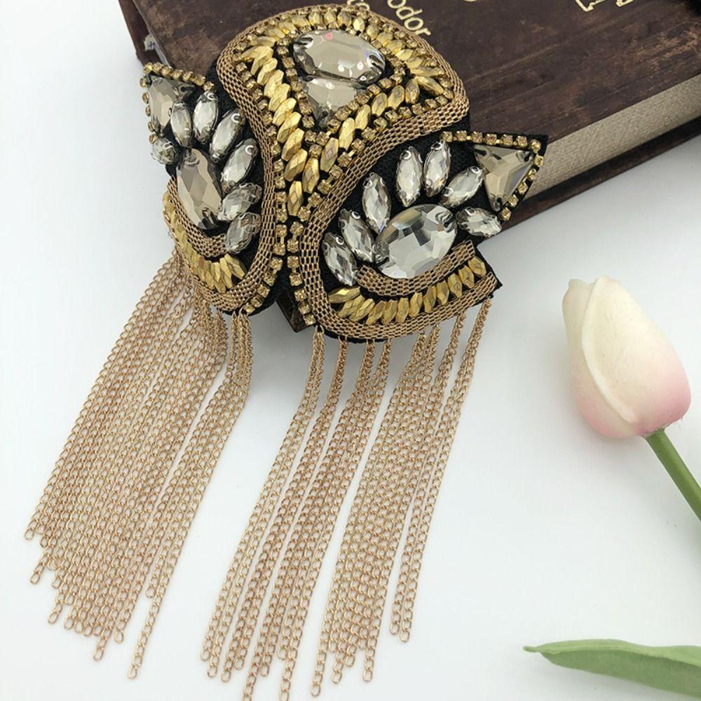 Брошь-наплечник с бахромой из страз, украшение для плеча, театральный нарукавник, косплей