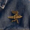 Seaside Theme Accessory Brooch Pin, Versatile Surfer Girl Design Lapel Retro Distressed Stable Pin Niche Style Jewelry Buckle for Suits Dresses Denim