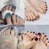 Cat's Eye False Toe Nails Short Length Press On Nails Fashion Foot Nail Tips  Women