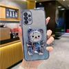 Cute Bear Holder Bracket Glitter Plating Phone Case for Funda Huawei Honor 200 100 90 70 80 60 50 10 Pro Lite GT SE Stand Cover