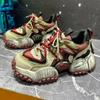 Fashion Chunky Sneakers Men Designer Mountaineering Shoes Fashion Casual Leather Fabric Breathable Height Increased Platform Sport Shoes