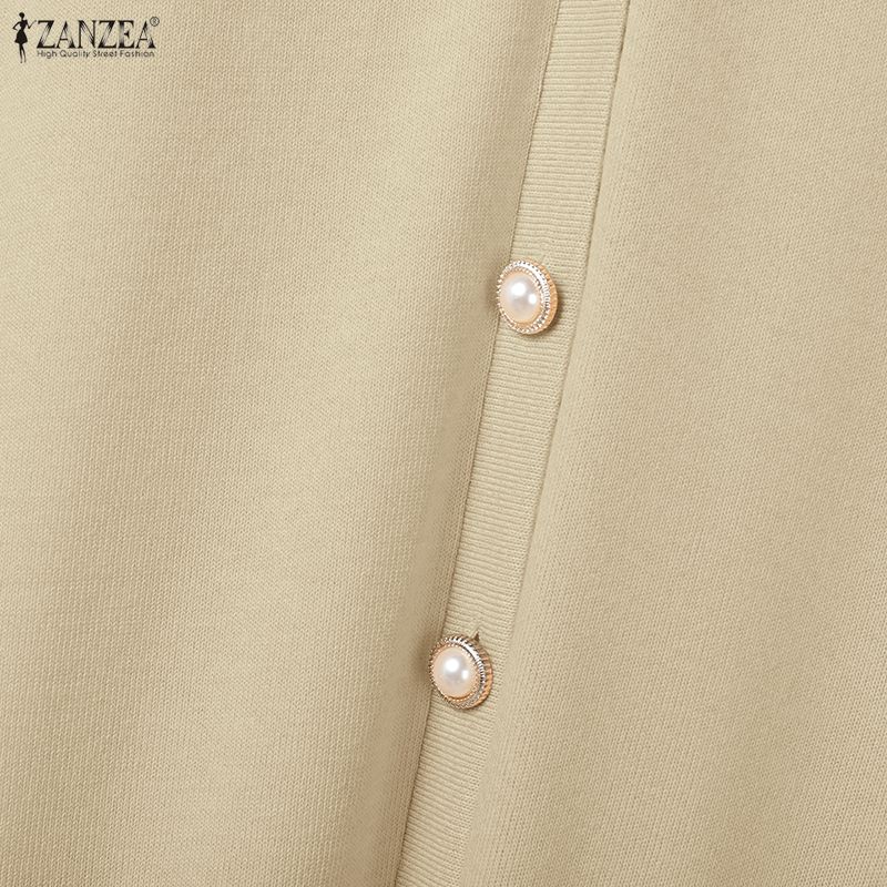 ZANZEA Женская блузка с длинным рукавом и брюки, повседневные осенние костюмы-двойки