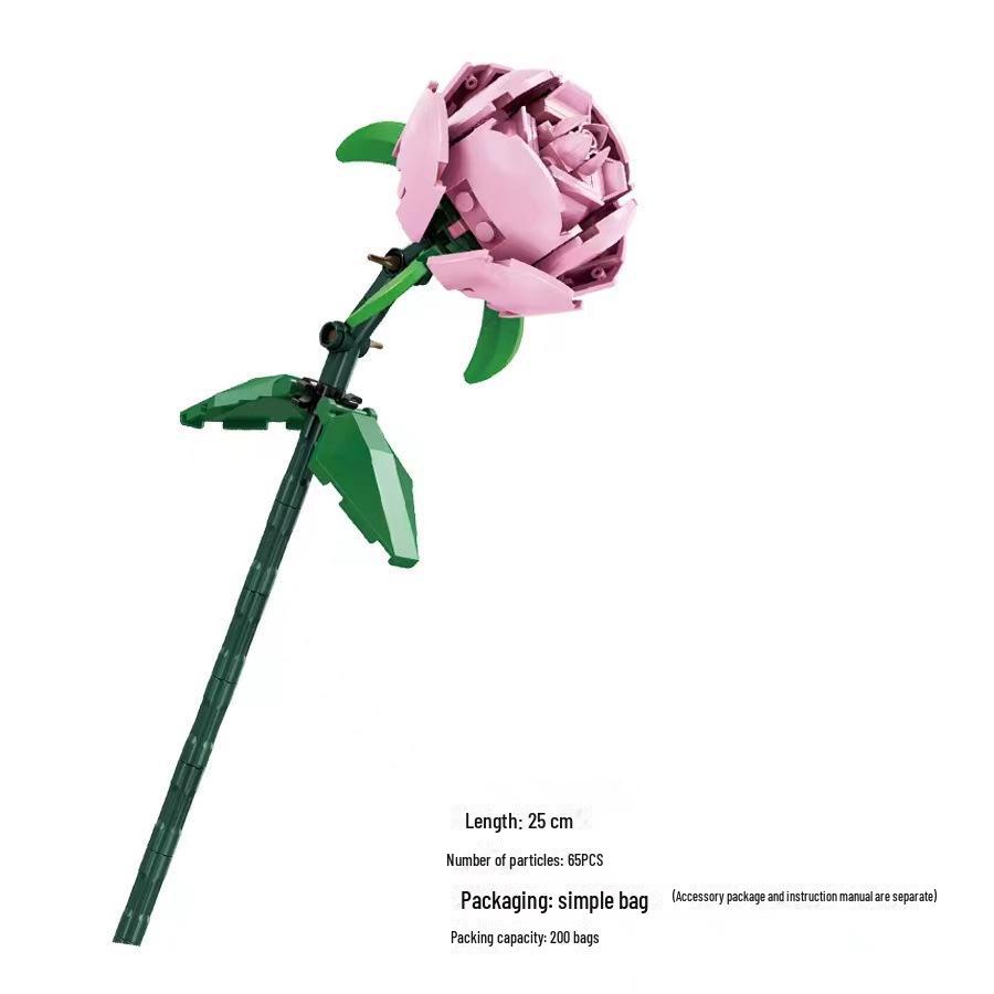 Трансграничные цветочные строительные блоки: Совместимый с Lego набор игрушек для сборки розы, подсолнуха и тюльпана