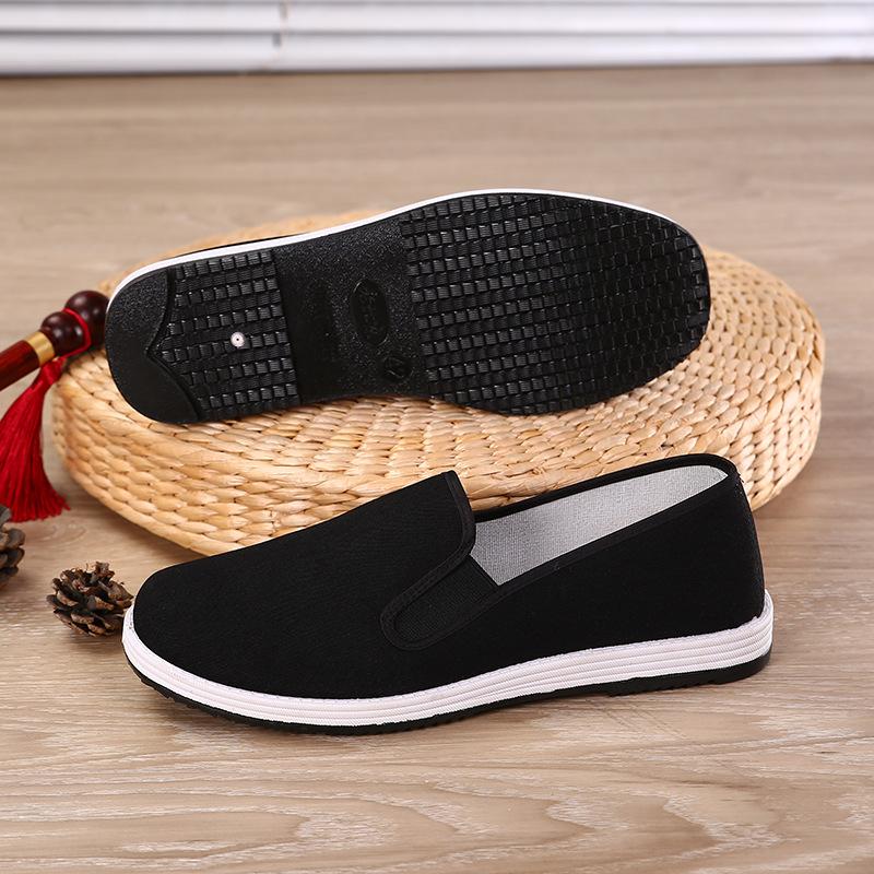 Old Beijing Cloth Shoes Men Upgrade Beef Tendon Sole Cloth Shoes Breathable One Pedal Comfortable Soft Sole Military Single Black Cloth Shoes