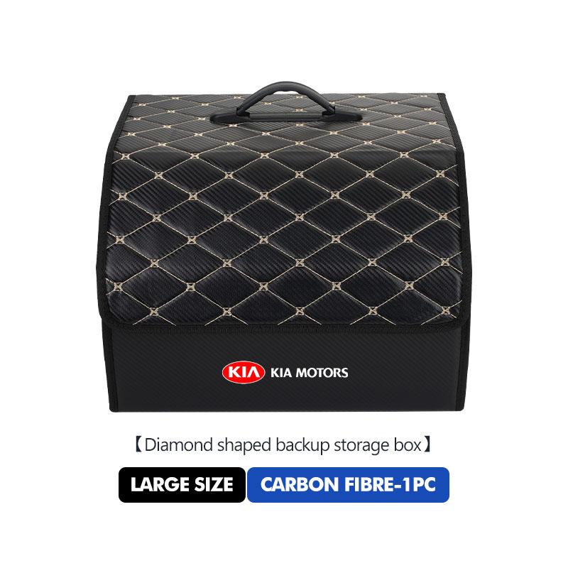 For KIA Car Styling Trunk Organizer Box Leather Folding Large Capacity Storage Box Tools Sportage Rio Ceed Niro Soul Stonic udrgf