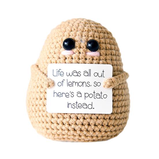 Позитивная вязаная кукла с вдохновляющей карточкой, эмоциональная поддержка, вязаная игрушка ручной работы с изображением животных и овощей, украшение для детей и взрослых