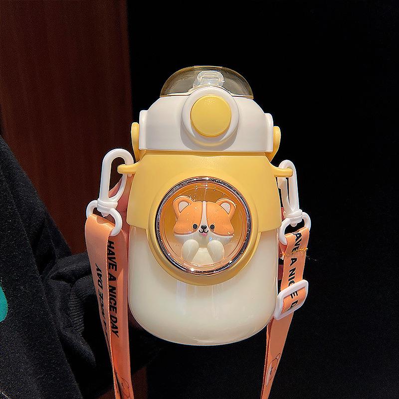 Пластиковый стакан для воды Big Belly с большой емкостью и трубочкой