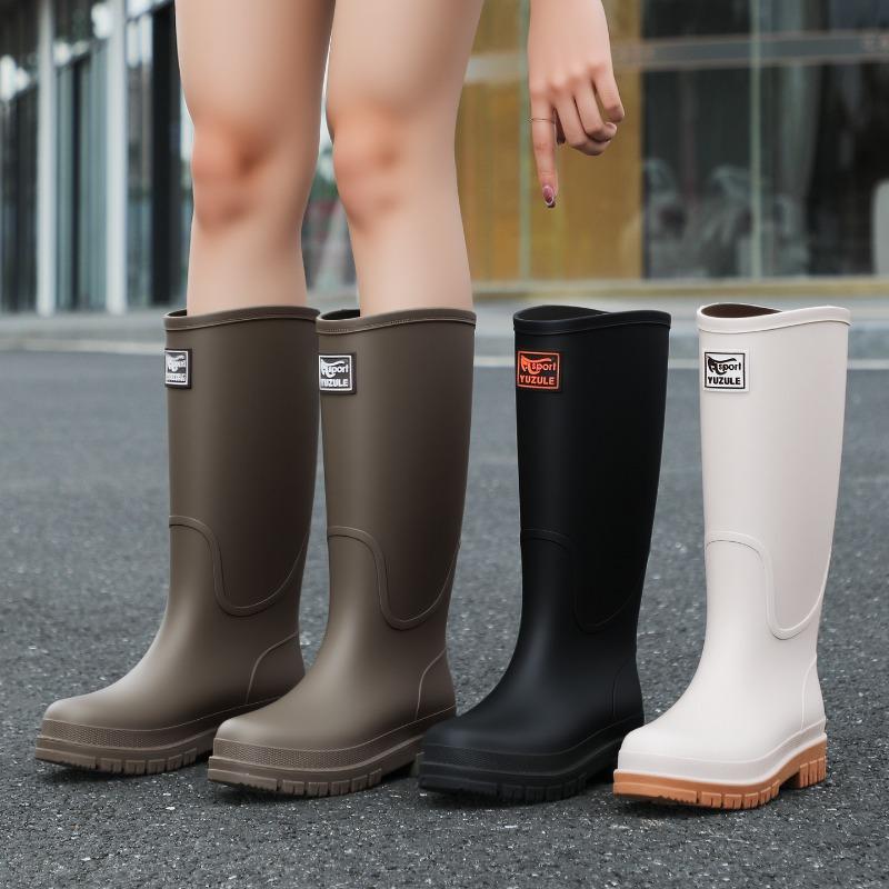 thick-soled wear-resistant rain shoes women's non-slip high-tube rain boots outdoor wading long tube car wash water boots work water shoes