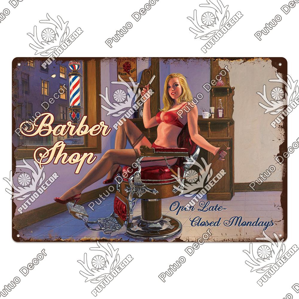 Декор парикмахерская жестяная табличка металлическая пластина винтажная ретро парикмахерская настенные художественные постеры железная картина для комнаты наклейки для дома