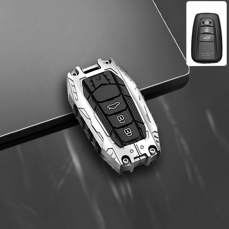 Для Toyota Prius Camry Corolla Avalon Chr Rav4 Land Cruiser Prado Силиконовая крышка для автомобильного ключа Аксессуары Металлический корпус Защитная оболочка