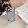 Korean ins simple pink and blue diamond pattern case suitable for iPhone 17 Pro Max, Apple 16, 15/14 film case